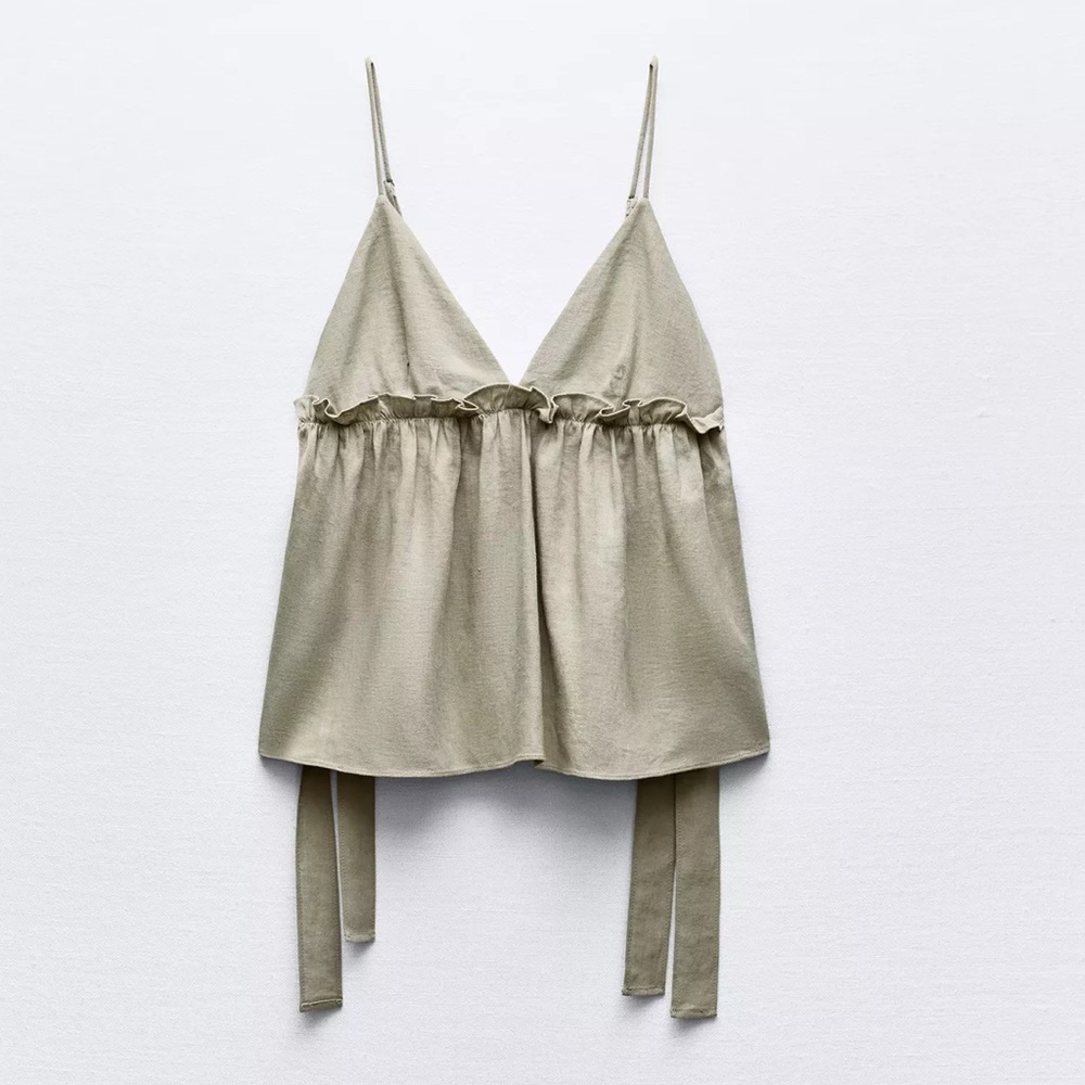 Zara Ruffled Bow Top